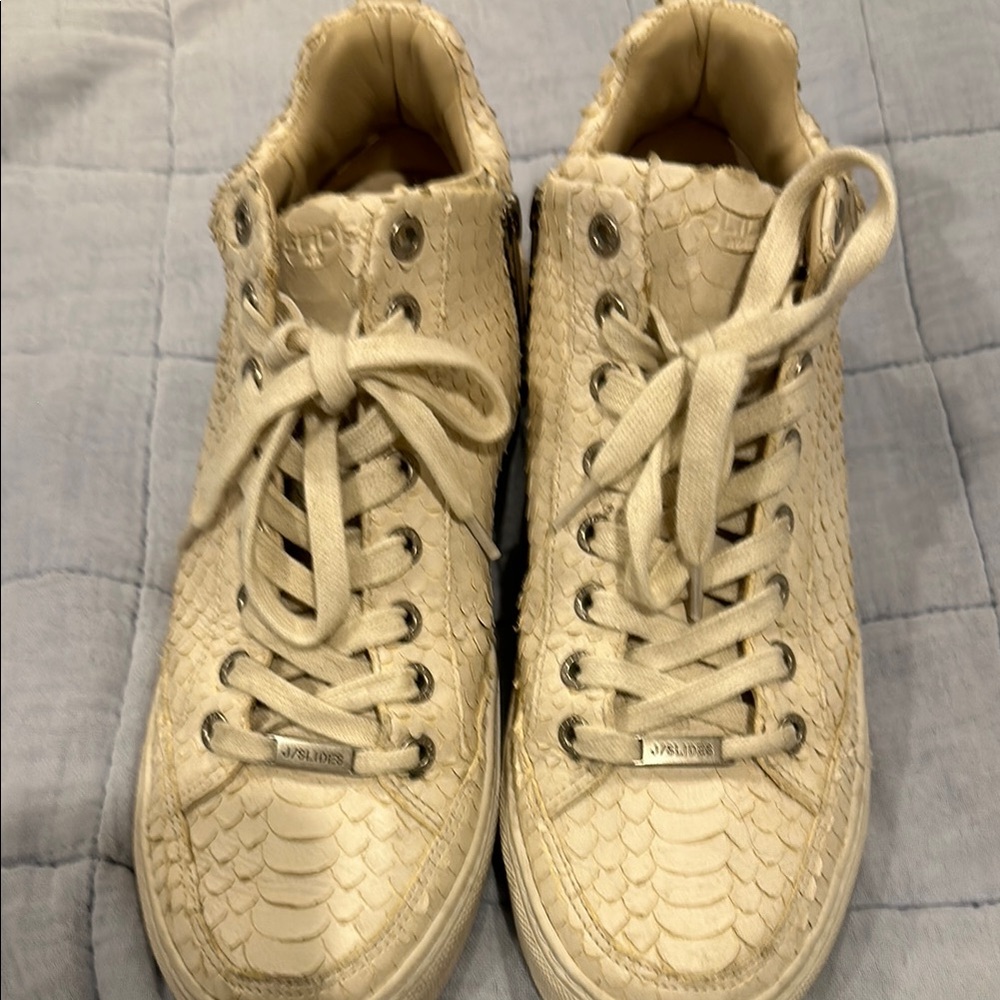 J Slides Cream Shoes